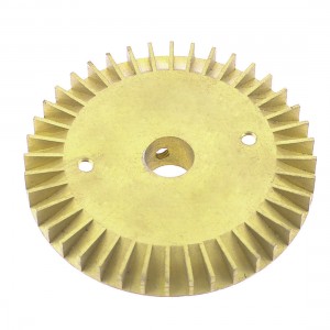 Water Pump Part Single Side 86mm Diameter Gold Tone Brass Impeller