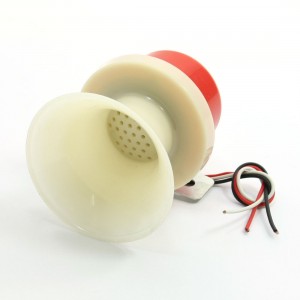 DC 24V Continuous Sound Horn Shape Electronic Buzzer 80dB Red Beige