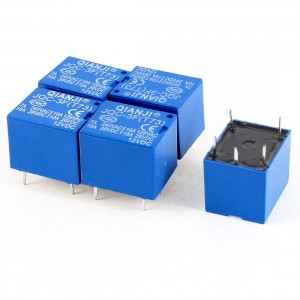 5pcs Blue PCB Mount DC 12V SPDT 5 Pin Mini Power Relay JQC-3F(T73)