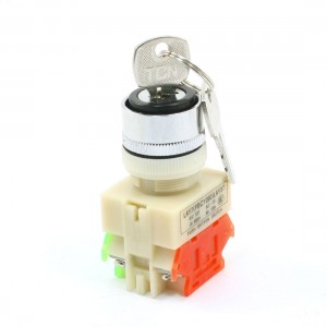 Rotary Selector 2 Position Key Lock Pushbutton Switch 660V 10A NO NC