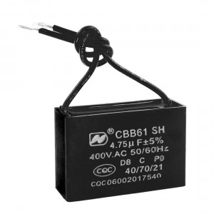Polypropylene Film 4.75uF Tolerance 5% Rectangle CBB61 Capacitor AC 400V