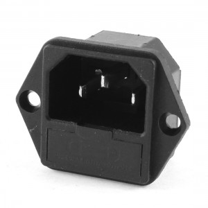 IEC 320 C14 Male Plug Inlet Panel Socket Connector 15A 250V w Fuse Holder