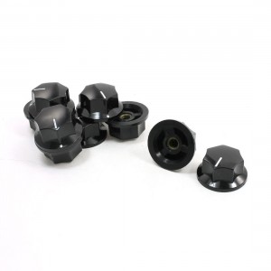 10 Pcs Black 33mm x 17mm Rotary Knobs for 6mm Dia. Shaft Potentiometer