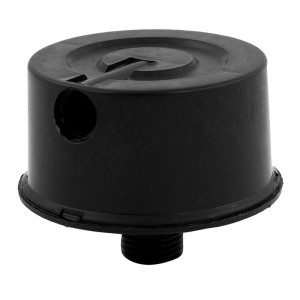 Round Base Air Compressor 3/8" PT Male Thread Intake Silencer Muffler Black