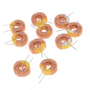 Brass Tone Coil Wired 14mm Outer Dia Toroid Core Inductor 70uH