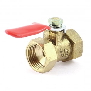 3/8" PT x 3/8" PT Thread Full Port Red Lever Handle Ball Valve