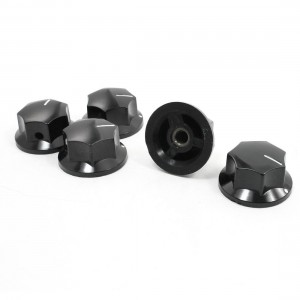 5 Pcs Black 33mm x 17mm Rotary Knobs for 6mm Dia. Shaft Potentiometer