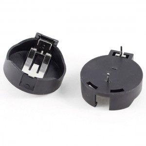 2 Pcs CR2450 2450 Coin Cell Button Battery Socket Holder Case 2 Pins Black