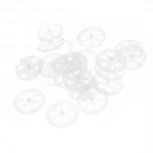 20 Pcs White Plastic Hollow Out 21 x 1mm Electric Model Wheel Gears