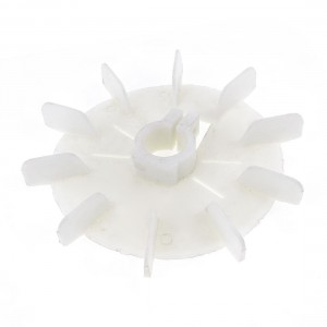Replacement White Plastic Inner Dia 2.5cm 10 Impeller Motor Fan Blade