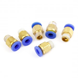 6mm Diameter Push in Male Thread Quick Coupling Joint Pneumatic Connector 6 Pcs