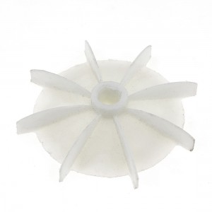 Replacement White Plastic Inner Dia 1.0cm 8 Impeller Motor Fan Blade