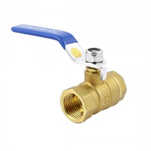 Female to Female 1/2" PT Threaded Blue Lever Handle Brass Ball Valve