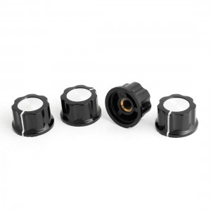 Replacement Black 15/64" Split Shaft Potentiometer Knobs 4 Pcs