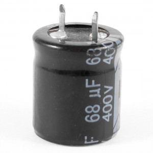 400V 68uF 105C Aluminum Electrolytic Capacitor Black 22x25mm