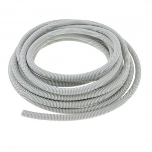Gray Plastic Electric Insulation 13mm Inner Dia Wire Tubing Tube 10M