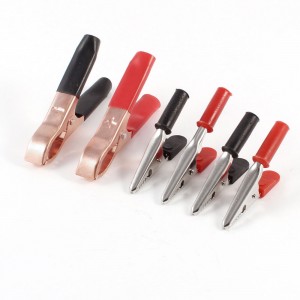 6 Pcs Assorted Color Insulated Crocodile Alligator Clips 52mm for Charge Cable