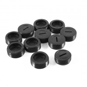 10 Pcs Black Screw 18mm Dia Carbon Brush Holder Caps Cover for Motor