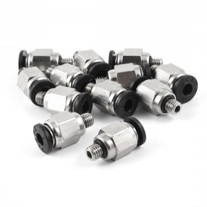 12 Pcs M5 Male Thread to 4mm Hole Tube Push in Connect Straight Quick Fittings