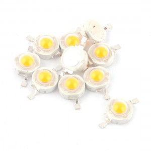 10 Pcs High Power 2 Pin 1W Warm White LED Bead Emitters 90-100Lm