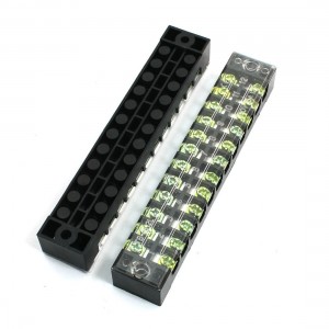 2pcs 600V 15A Dual Rows 12 Positions Strip Terminals Block Connector