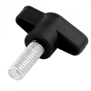 8mm Male Thread Diameter Black Grip Plastic T Handle Knob