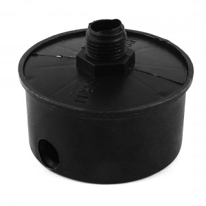 3/8"PT 16mm Thread Admitting Port Silencer Muffler Black for Air Compressor