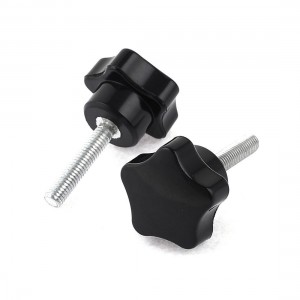M6 x 30mm Male Metal Screw Plastic Clamping Knob Grip Handle 2 Pcs