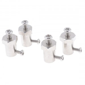 4 Pcs Silver Tone Alloy Motor Wheel Coupling Coupler Connector 3mm 2mm Screw Dia