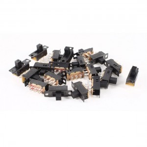 20 Pcs 6 Solder Lug Pin 3 Position ON/OFF/ON DPDT Vertical Slide Switch