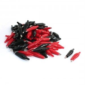 50Pairs Red Black Insulation Cover Metal Alligator Clips Testing Probe