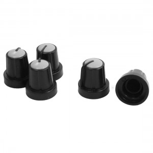 5PCS Volume Control Potentiometer Cap Knobs 6mm Hole 10mm Top Gray Black