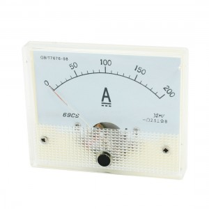 69C9 DC 0-200A Rectangle Analog Panel Ammeter Gauge Class 2.5