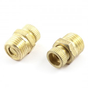 Air Compressor 1/4"PT Threaded 7mm Inner Dia Water Drain Valve Brass Tone 2 Pcs