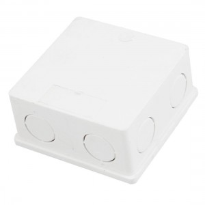 79mmx79mmx37mm Flush-Type PVC Wall Mounted Single Gang Junction Box Off White