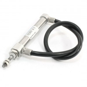 10mm Bore 50mm Stroke 1.0Mpa Pneumatic Cylinder w Black 6x4mm PU Tube