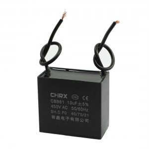 CBB61 450VAC 10uF 5% Tolerance Non Polar Fan Motor Running Capacitor
