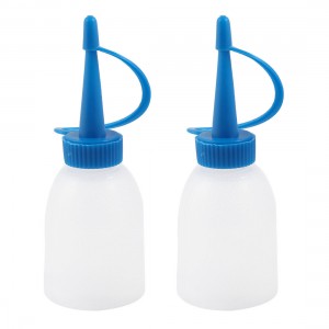2pcs Clear White Blue 50ml Plastic Printer Ink Squeeze Bottle Holder