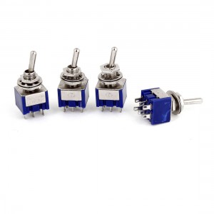 AC 125V 6A Amps DPDT 2P2T ON/ON 2 Position Latching Toggle Switch 4pcs