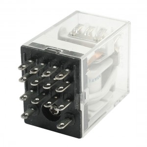 DC 12V Coil Volt 5A Plastic Housing 14 Pin 4PDT Electromagnetic Relay