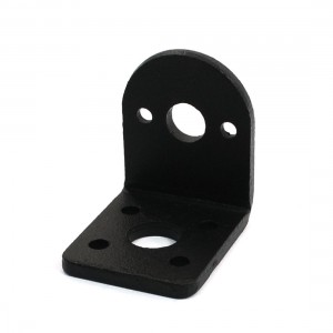 Black Metal L Shape Mounting Bracket Holder for 25mm Gear Motor