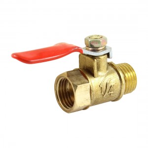 13mm Female to 11mm Male Thread M/F Red Lever Handle Full Port Ball Valve