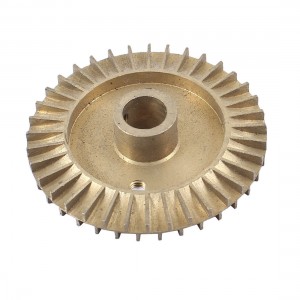 Water Pump Part Double Side 2.6" Diameter Gold Tone Brass Impeller