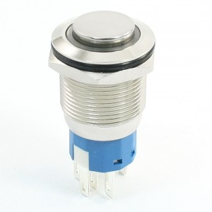 5 Pin Connector Green Pilot Lamp 12V SPDT 1NO 1NC Button Switch 5A 250VAC