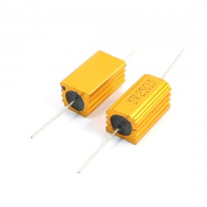 5% 5W 25 Ohm Wirewound Aluminum Housed Resistor Gold Tone 2 Pcs