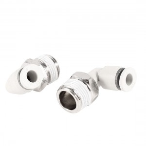 2 Pcs Pneumatic 6mm to 3/8" PT Male Thread One Touch Elbow Quick Fittings