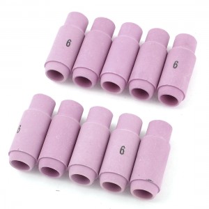 10 Pcs 6# Ceramic Gas Nozzles Replacement for Welding