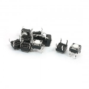 10Pcs 4-Pin Through Hole Mount Momentary Actuator Tactile Switch 6 x 6 x 4mm