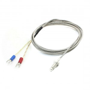 6.5Ft Metal Braid Shield K Type 0-700C 6mm Thread Thermocouple Sensor