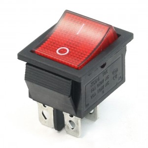 AC 250V/16A 125V/20A Dual Pole Single Throw I/O Rocker Switch Red